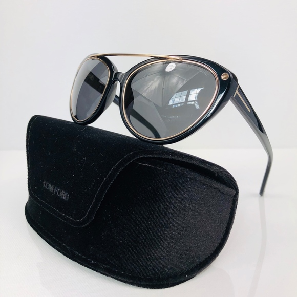 New TOM FORD Editha Black Cat Eye Sunglasses - Picture 4 of 16